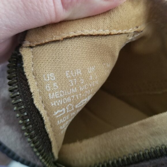 Hush Puppies Women’s Sz 6.5 Hadley Brown Suede Ankle Boot Bootie Zip - Picture 6 of 6